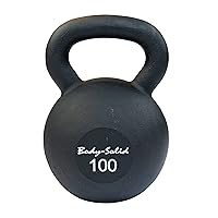 Body-Solid Matte Black Powder Coat Kettlebell with Kettle Grip Handle, Perfect Kettlebells for Weight Training and Core Workout Exercise Equipment