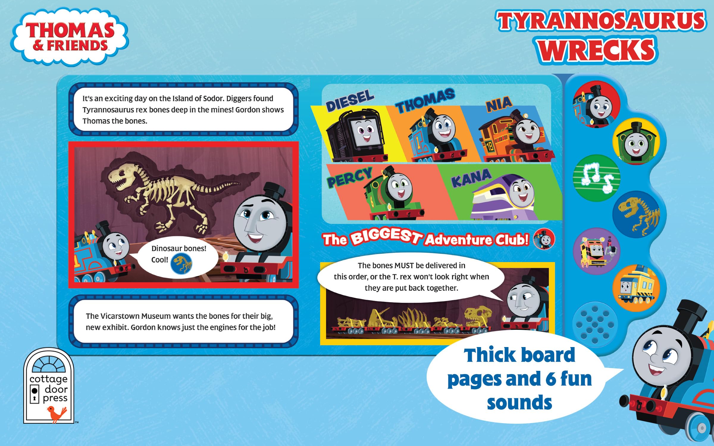 Thomas and Friends Tyrannosaurus Wrecks 6-Button Song and Sound Book: Sing and Read Toy Book for Thomas and Dinosaur Lovers, Ages 1-5 (Thomas & Friends)
