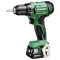 HIKOKI DS12DA Cordless Drill (12 V, Li-Ion, Brushless, 38 Nm, LED, 20-Level Torque Adjustment, Transport Case, Includes 2 x 2.5 Ah Battery and Charger)