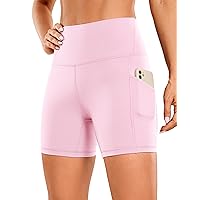 CRZ YOGA Womens Butterluxe Biker Shorts with Pockets 3'' / 5'' / 8'' - High Waisted Volleyball Workout Yoga Shorts