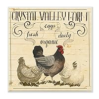 Stupell Industries Organic Farm Chicken Eggs Vintage Tan Beige, Design by Grace Popp Wall Plaque, 12 x 12