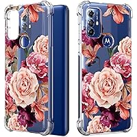 CoverON Compitable with Motorola Moto G Play 2023 Case For Women, Slim Floral Design Clear TPU Rubber Flexible Soft Skin Cover Protective Sleeve For Moto Motorola G Play 2023 Phone Case - Peony Flower