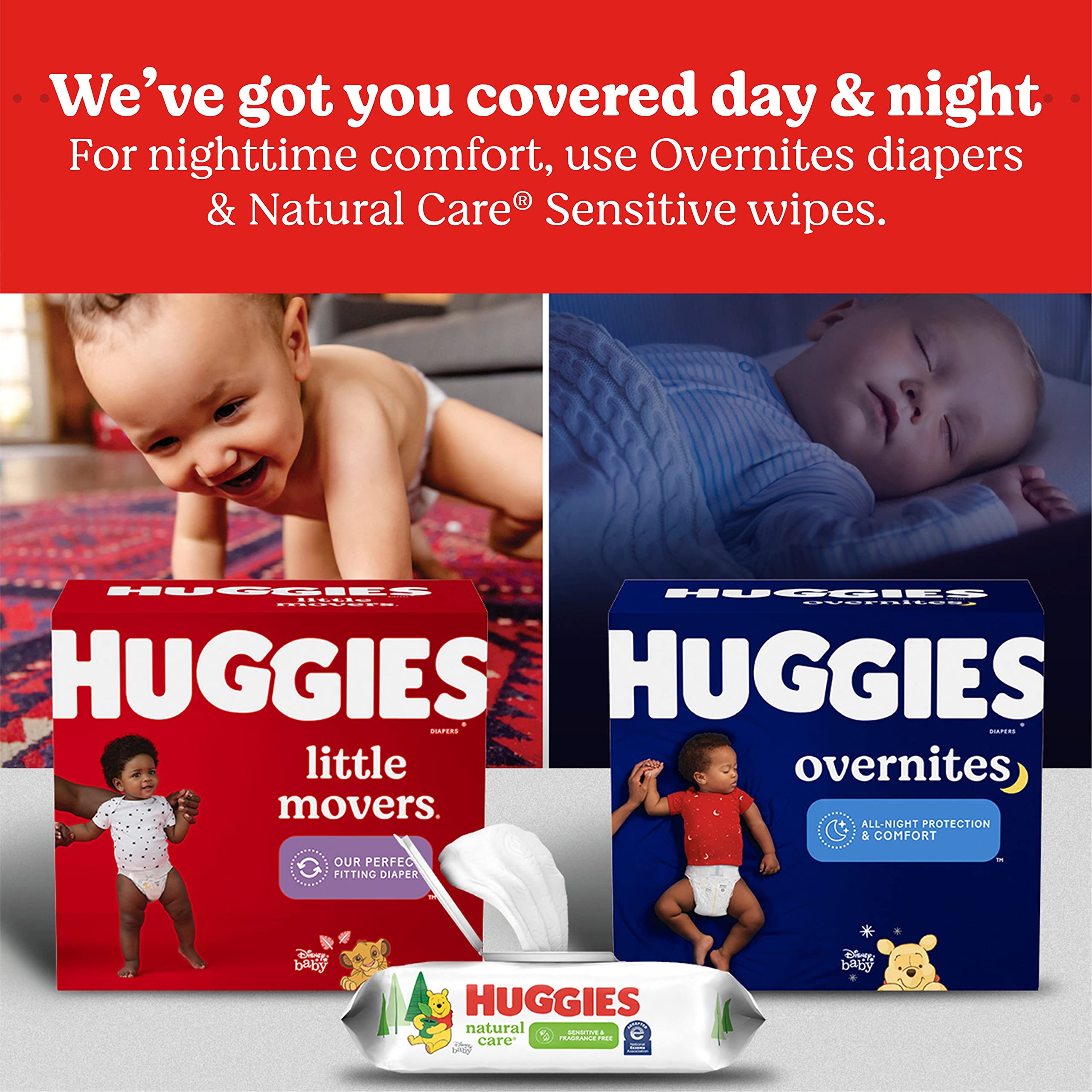 Huggies Little Movers Baby Diapers, Size 6 (35+ lbs), 96 Ct