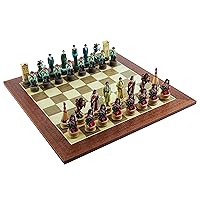 American West Chessmen, Cowboys & Indians with Stuyvesant Street Chess Board from Spain