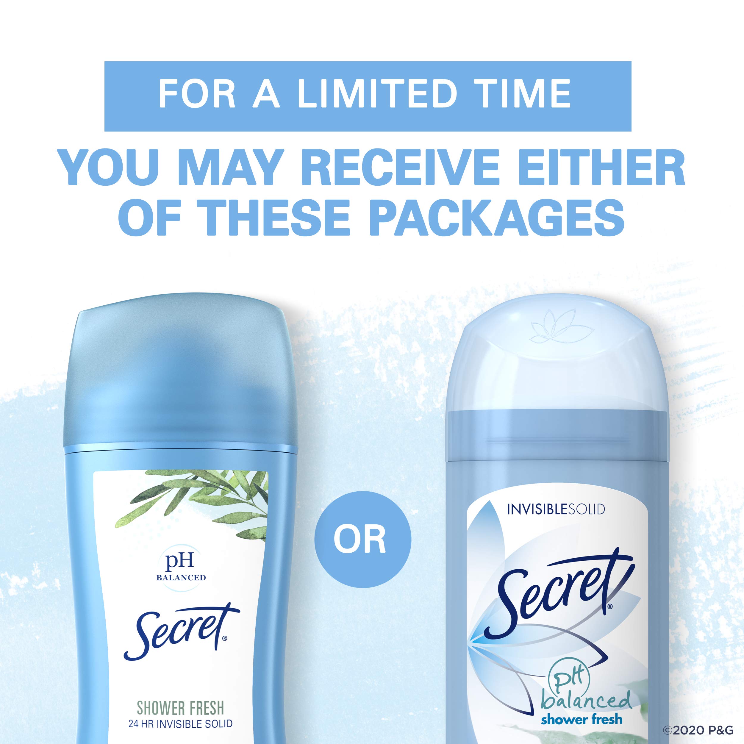 Secret Antiperspirant Deodorant Women, Shower Fresh Scent, Invisible Solid 2.6 Oz (Pack of 6)