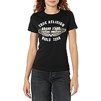 True Religion Women's Retro Crystal Wings S/S Crewneck Tee