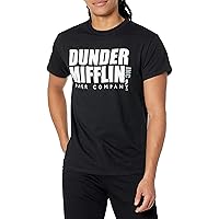 Men's The Office Tv Series Dunder Mifflin Logo-Black Graphic T-Shirt