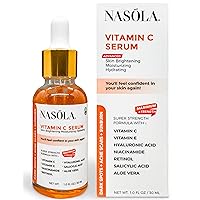 Nasola Vitamin C Serum Hydrating Dark Spot Remover for Face & Body with Retinol, Salicylic & Hyaluronic Acid for Skin Lightening & Brightening