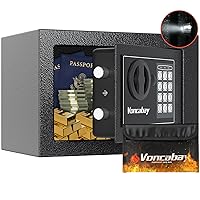 Money Safe Box for Home with Sensor Light & Fireproof Security Safe Box for Money Safe with Keys & Pass Code, Lock Box Fireproof Safe with Digital Keypad