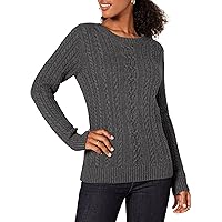 Amazon Essentials Women's Fisherman Cable Long-Sleeve Crewneck Sweater (Available in Plus Size)