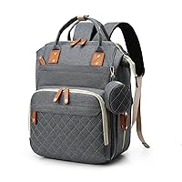 Diaper Bag Backpack, Multifunction Baby Diaper Bags, Baby Diaper Bags for Moms Dads, Nappy Changing Bag for Baby Girls Boys (Grey)