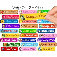 30 x Customized Name Labels | Perfect Kids Daycare and School Supplys Tag Labels | Cute Children's Name Label Pack - Waterproof Safe