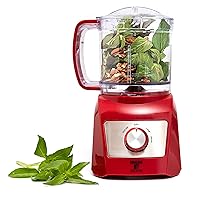 Moss & Stone 3 Cup Mini Food Processor, Strong Vegetable Chopper for Dicing, Chopping, Mincing, & Puree 300 Watts Mini Chopper With 2 Speeds, Perfect Baby Food Processor Red