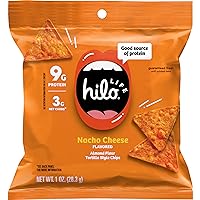 Low Carb Keto Friendly Tortilla Chip Snack Bags, Nacho Cheese, 1 Ounce (Pack of 12)