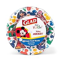 Glad for Kids Disney Mickey and Friends 12oz Paper Bowls| Disney Mickey Mouse Paper Bowls, Kids Bowls| Kid-Friendly Paper Bowls for Everyday Use, 12oz Paper Bowls 40 Ct