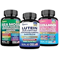 Sea Moss 16-in-1 and Collagen 14-in-1 + Lutein 6-in-1 Supplement Bundle - 30 Day Supply