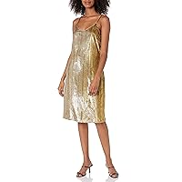 Cynthia Rowley Women's One Size Gold Lame Slip Dress