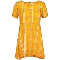 Tommy Hilfiger Girl's Short Sleeve Woven Dress With Square Neckline