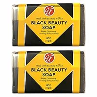 2 Pc African Black Soap Beauty Bar Rosemary Extract All Natural Skin Care 4oz