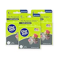 Glue Dots, All Purpose Dots, Permanent, Multi-Surface, Double-Sided, 1/2