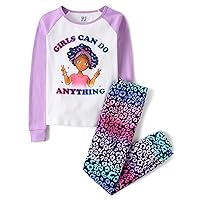 The Children's Place Girls' Long Sleeve Top and Pants Snug Fit 100% Cotton 2 Piece Pajama Set