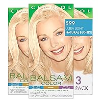 Balsam Permanent Hair Dye, 599 Ultra Light Natural Blonde Hair Color, Pack of 3