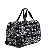 Vera Bradley Recycled Ripstop Foldable Rolling Duffle Bag, Botanical Ditsy