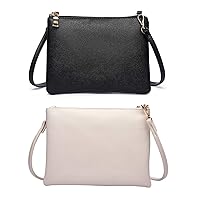AMELIE GALANTI Small Crossbody Purse for Women，Soft Leather Small Cluth Handbag with Wristlet