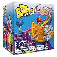 Mr. Sketch Scented Washable Markers, Chisel Tip, Assorted Colors, 36 Count