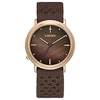 Citizen Eco-Drive Ecosphere Women's Watch, Stainless Steel with ECOPET® Substainable Nylon Strap, WHOLEGARMENT® Construction, Lab-Grown Diamond, 3-Hand