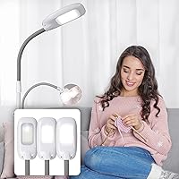 OttLite LED Floor Lamp with Optical Grade Magnifier - ClearSun LED Technology - 3 Brightness Settings, Adjustable Arm & Touch Sensitive Controls - Great for Sewing Table, Crafting, Home & Office