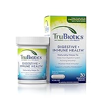 TruBiotics Probiotics for Digestive & Immune Health, Supports Regularity & Helps Relieve Abdominal Discomfort, Gas & Bloating, 2 Clinically Studied Probiotic Strains, Plus Prebiotics, 30 Capsules