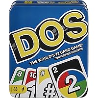 Mattel Games Dos Card Game for Kids, Adults and Game Night in a Portable and Collectible Storage Tin for 2-4 Players