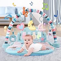 TEMI Baby Gym Toys & Activity Play Mat, Kick and Play Piano Gym Center with Music and Lights, Electronic Learning Toys for Infants, Toddlers, Newborn, Girls and Boys Ages 1 to 36 Months