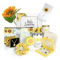 Sunflower Gifts for Women, Birthday Mothers Day Gifts for Women, Care Package, Thank You Gifts, Get Well Soon Gifts Basket for Women, Thinking of You Gifts for Women Mom Grandma Sister Best Friend