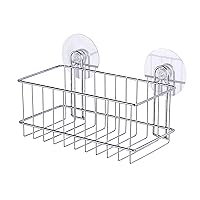 Wenko Osimo Caddy, Shower Shelf, Adhesive, Rustproof, No Drilling, Suction, for Organizing, with Handle, Removable, 10.2 x 6.3 x 5.5 inch, Chrome