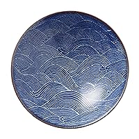 Showa Ceramics Dandruff Saikai Wave 8.0 Noodle Bowl, Diameter 9.6 x 3.0 inches (24.5 x 7.5 cm), Mino Ware, Made in Japan, Dishwasher Safe