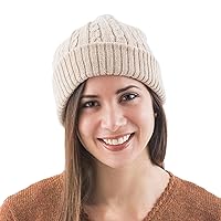 Handmade 100% Alpaca Hat Unique Women's Wool Solid Knit Accessories Hats Ivory Solidhand Peru Woven 'Tan Mountain Roads'
