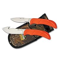 OUTDOOR EDGE WildPair, Fixed Blade Hunting Knife Set, Field Dressing & Game Processing Knives - Gut-Hook Skinning & Caping Knives, Nylon Sheath - Deer & Elk