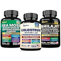 Sea Moss 16-in-1 and Shilajit 8-in-1 + Colostrum 8-in-1 Supplement Bundle