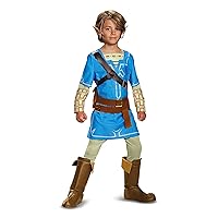 Disguise Link Costume for Kids, Deluxe Official Zelda Costume Tunic with Ears and Boot Covers from Breath of the Wild, Child Size Extra Small (3T-4T)