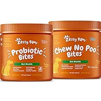 Probiotics for Dogs - Probiotics for Gut Flora, Digestive Health + Chew No Poo Bites - Coprophagia Stool Eating Deterrent for Dogs