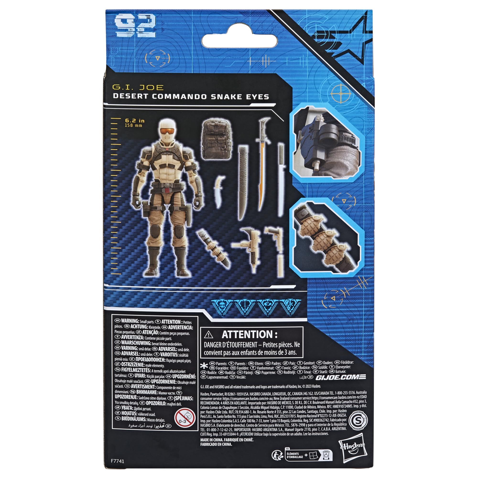 G.I. Joe Classified Series Desert Commando Snake Eyes, Collectible G.I. Joe Action Figures, 92, 6-Inch Action Figures for Boys & Girls, with 9 Accessories