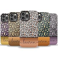 Personalized Custom Leopard Tiger Animal Print Name on Case, Designed ‎for iPhone 15 Plus, iPhone 14 Pro Max, iPhone 13 Mini, iPhone 12, 11, X/XS Max, ‎XR, 7/8‎