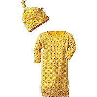 KicKee Pants Baby-Boys Print Layette Gown and Knot Hat Set