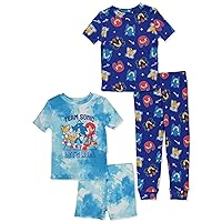 Boys Sonic the Hedgehog Team Sonic Cotton 4 Piece Toddler Pajamas
