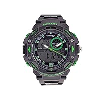 Watch for Sporty Men, Black and Green, Double time, Analog and Digital.