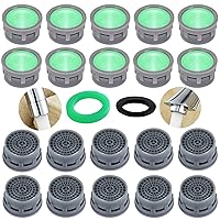 Faucet Aerator, 1.5 GPM Flow Restrictor Plug-In Faucet Aerator Replacement Parts for Bathroom or Kitchen (Green 20 Pieces)
