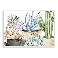 Stupell Industries Chic Indoor Succulents and Cacti Modern Pottery Wood Wall Art