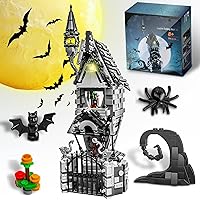Halloween Haunted Mansion House Building Kit, Before Christmas Building Blocks Set with Glowing Lighting, for Fans and Kids (766pcs)